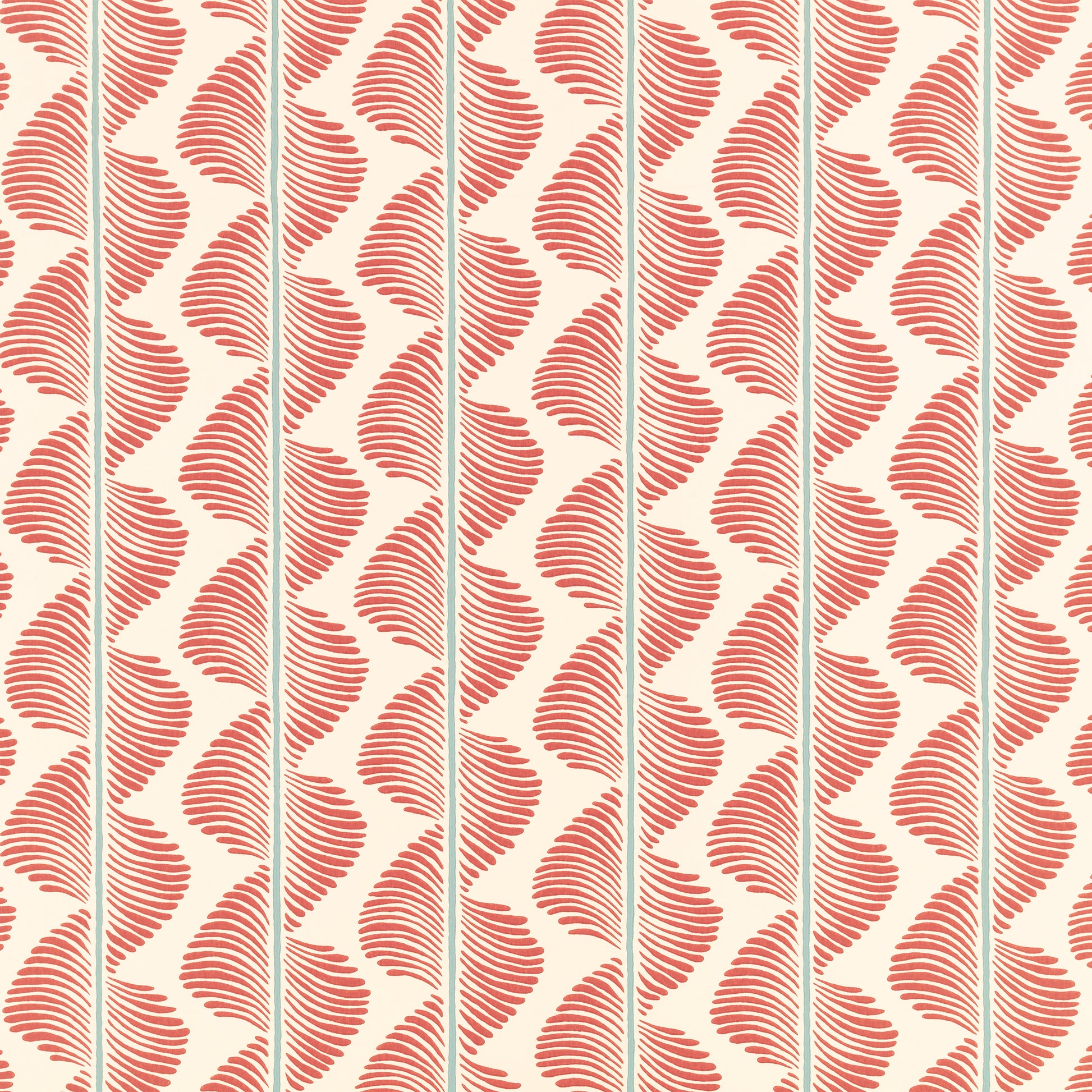 Red and white geometric stripe patterned wallpaper