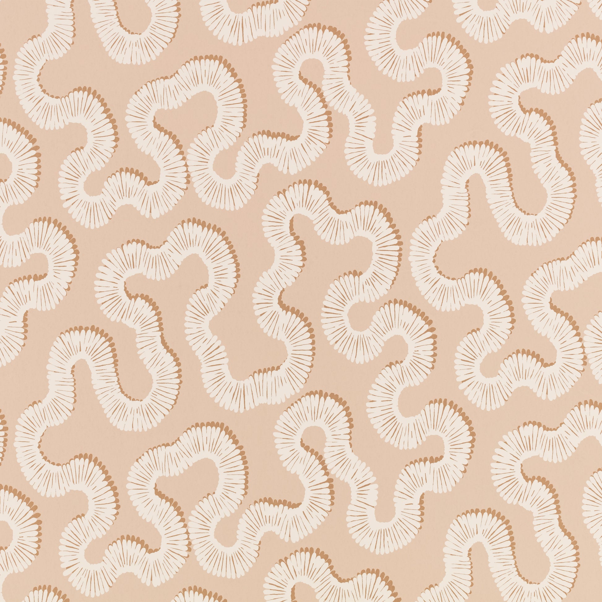 Pattern of wavy lines on a pink background