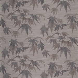 A wallpaper with a pattern of acer leaves in shades of gray and green.