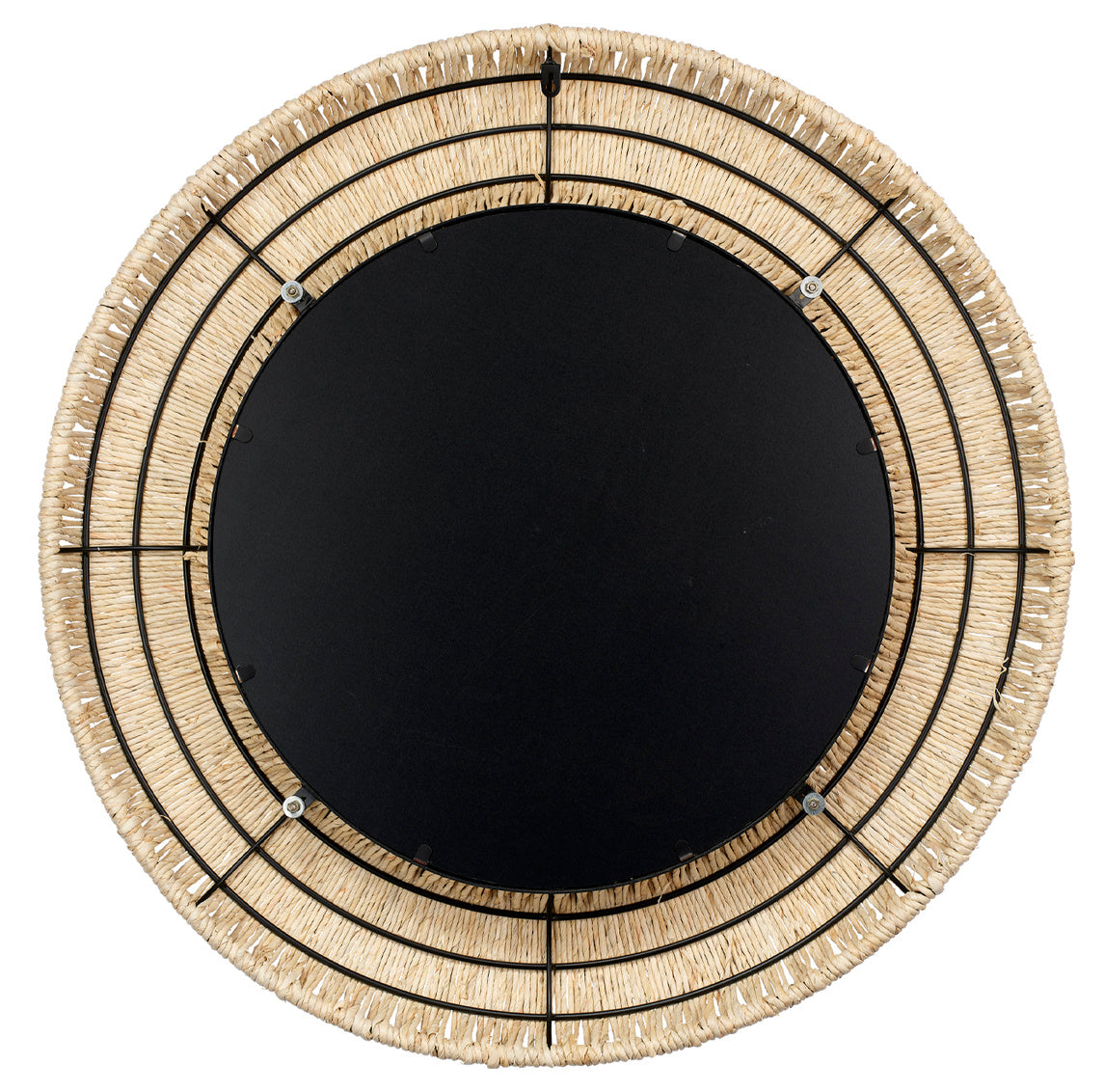 back of rope mirror on white background 
