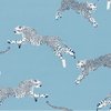 Leaping Cheetah Fabric - Cloud Nine