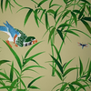 Bamboo & Birds Wallpaper Sample - Beige
