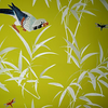 Bamboo & Birds Wallpaper Sample - Yellow/White