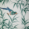 Bamboo & Birds Wallpaper Sample - Cream/Turquoise