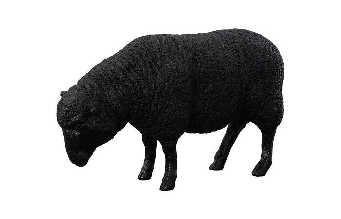 Black sheep figure on a white background