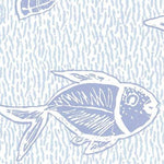 Fish illustration on a textured light blue background