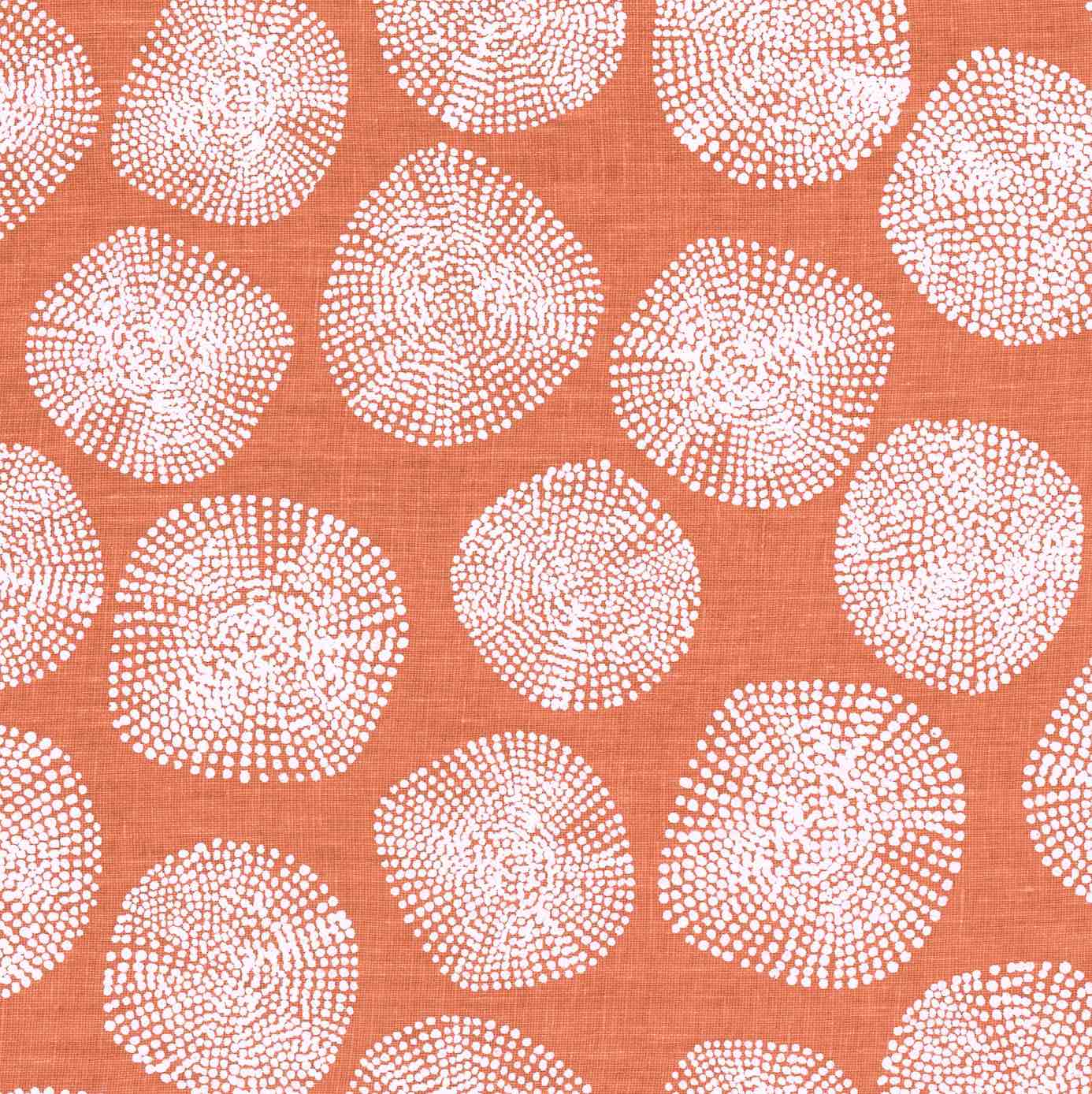 Pattern of white circles on a coral background